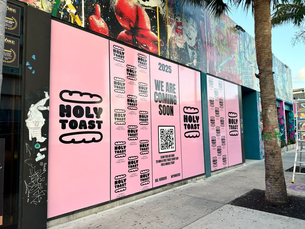 Holy Toast Wynwood storefront graphics