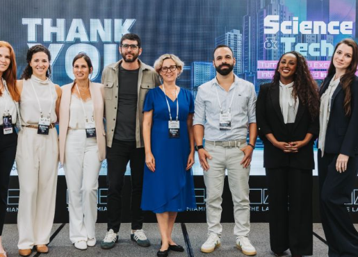 ScienceAbroad event backdrop at The LAB Miami