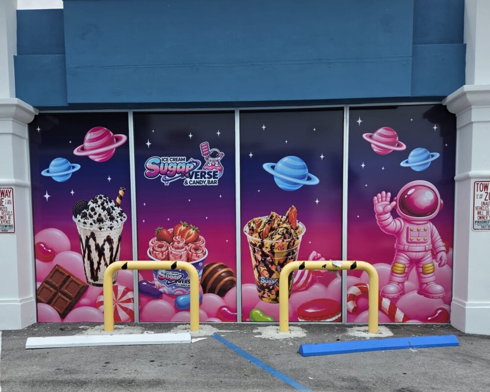 Sugar Verse storefront window graphics