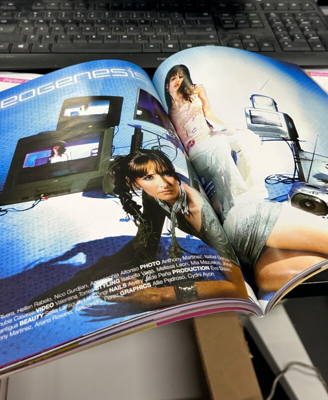 Printed Strike Magazine editorial pages with fashion photography
